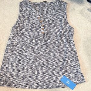 Cupshe Heathered Navy Sleeveless Tank